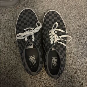 Vans Black and Gray Checkered Shoes
